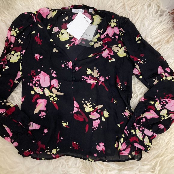 A.L.C. Rivera Silk Floral Blouse - Picture 10 of 12